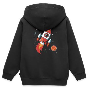 Rakete Raumschiff Weltraum Planet Astronaut - Kinder Premium Organic Zip Hoodie - Schwarz - Hinten - AI Model Kid Male (0cm)