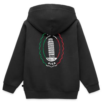 Italie Pise Italie La tour penchée de Pise Rome - Sweat Premium à capuche zippé enfant bio - noir - Dos - AI Model Kid Male (0cm)