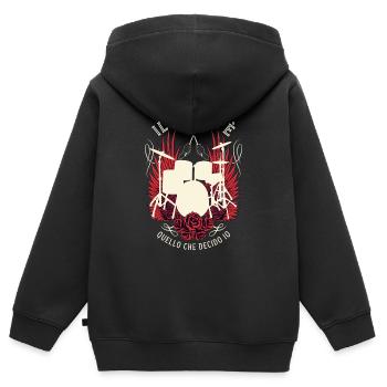 Il Tempo Quello Che Decido Io Strumento Musicale - Kinder Premium Organic Zip Hoodie - Schwarz - Hinten - AI Model Kid Male (0cm)