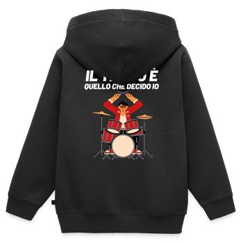 Il Tempo Quello Che Decido Io Strumento Schlagzeug - Kinder Premium Organic Zip Hoodie - Schwarz - Hinten - AI Model Kid Male (0cm)