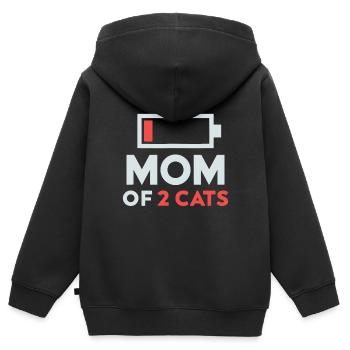 mutter von 2 katzen humor batterie niedrig geschenk - Kinder Premium Organic Zip Hoodie - Schwarz - Hinten - AI Model Kid Male (0cm)