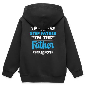 Ich bin nicht der Schwiegervater, der aufgestanden ist - Kinder Premium Organic Zip Hoodie - Schwarz - Hinten - AI Model Kid Male (0cm)