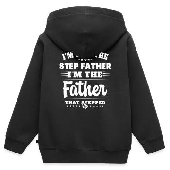 Ich bin nicht der Schwiegervater, der aufgestanden ist - Kinder Premium Organic Zip Hoodie - Schwarz - Hinten - AI Model Kid Male (0cm)