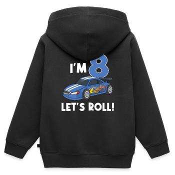 Children's birthday car racing car / 8 years - Kids Premium Organic Zip-up Hoodie - black - Back - AI Model Kid Male (0cm)