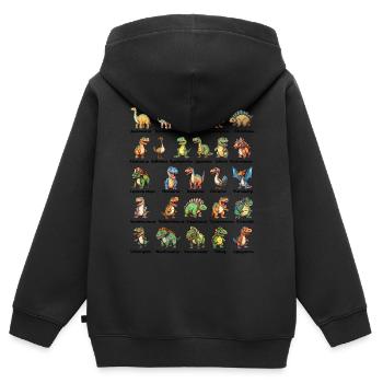 Dinosaurier ABC - Kinder Premium Organic Zip Hoodie - Schwarz - Hinten - AI Model Kid Male (0cm)