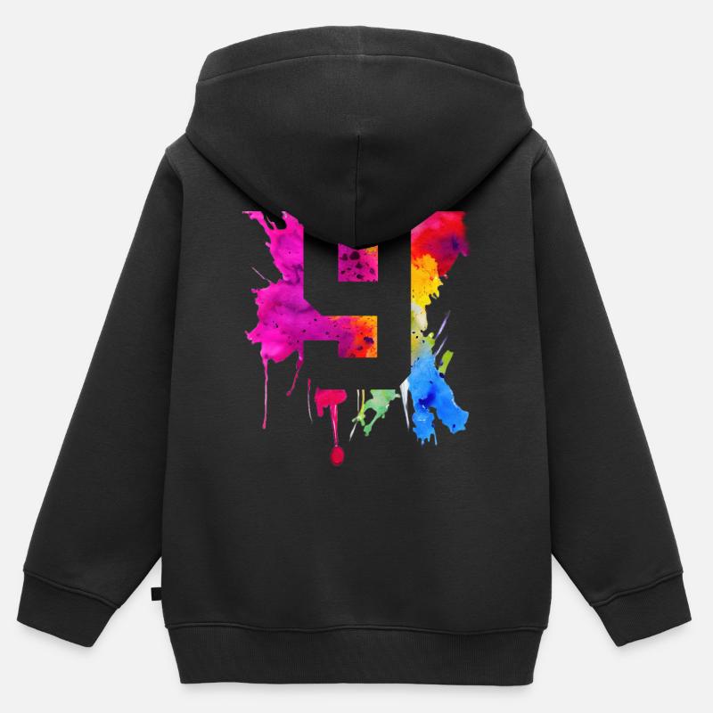 9 ANS 9E ANNIVERSAIRE - Sweat Premium à capuche zippé enfant bio - noir