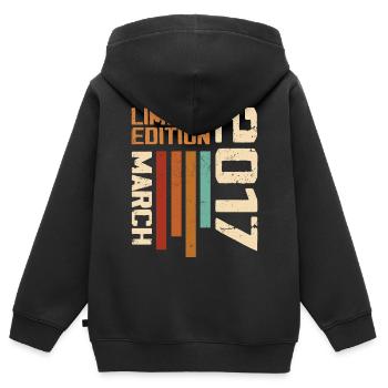 März 2017 Jubiläum 2017 Retro 2017 März - Kinder Premium Organic Zip Hoodie - Schwarz - Hinten - AI Model Kid Male (0cm)