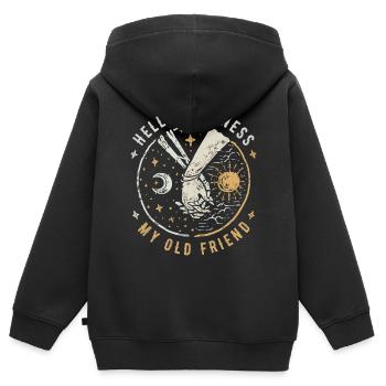 Hallo Dunkelheit, mein alter Freund Sonnenfinsternis - Kinder Premium Organic Zip Hoodie - Schwarz - Hinten - AI Model Kid Male (0cm)