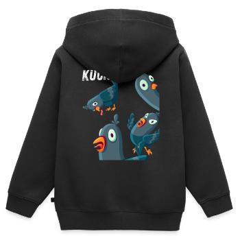 KUCKUCK - Kinder Premium Organic Zip Hoodie - Schwarz - Hinten - AI Model Kid Male (0cm)