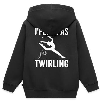 Ich kann nicht Ich Wirbel Humor Frau Wirbel - Kinder Premium Organic Zip Hoodie - Schwarz - Hinten - AI Model Kid Male (0cm)