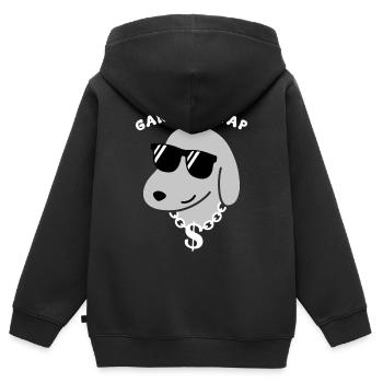 Gangsta Yap - Kinder Premium Organic Zip Hoodie - Schwarz - Hinten - AI Model Kid Male (0cm)