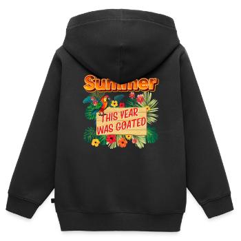Funny Last Day Of School Bruh This Year Was Goated - Kids Premium Organic Zip-up Hoodie - black - Back - AI Model Kid Male (0cm)