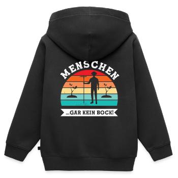 Gartenarbeit Garten Gartenbau Geschenk - Kinder Premium Organic Zip Hoodie - Schwarz - Hinten - AI Model Kid Male (0cm)