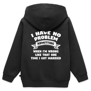 Geschieden Trennung Scheidung Geschenk - Kinder Premium Organic Zip Hoodie - Schwarz - Hinten - AI Model Kid Male (0cm)