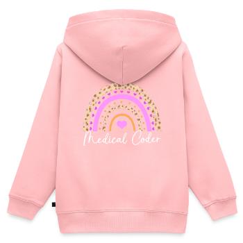 Medizin Coder - Kinder Premium Organic Zip Hoodie - Rosa - Hinten - AI Model Kid Female (0cm)