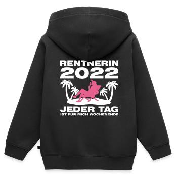 Rentnerin 2022 Rente Rentnerin Geschenk - Kinder Premium Organic Zip Hoodie - Schwarz - Hinten - AI Model Kid Male (0cm)