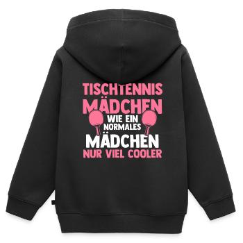 Tischtennis Mädchen Tischtennisspieler Geschenk - Kinder Premium Organic Zip Hoodie - Schwarz - Hinten - AI Model Kid Male (0cm)