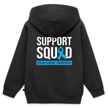 Darm Krebs Dickdarm - Kinder Premium Organic Zip Hoodie - Schwarz - Hinten - AI Model Kid Male (0cm)