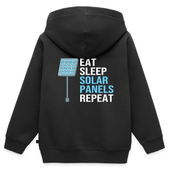 Erneuerbare Energien Solarzellen Photovoltaik - Kinder Premium Organic Zip Hoodie - Schwarz - Hinten - AI Model Kid Male (0cm)