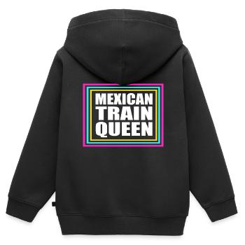 Domino Mexican Train - Kinder Premium Organic Zip Hoodie - Schwarz - Hinten - AI Model Kid Male (0cm)