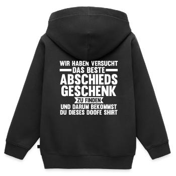 Renteneintritt Abschied Pensionierung Geschenk - Kinder Premium Organic Zip Hoodie - Schwarz - Hinten - AI Model Kid Male (0cm)