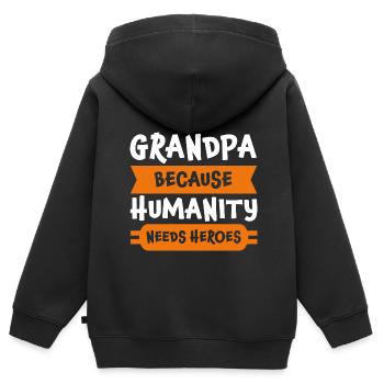 Großvater Großvater Großvater Geschenk - Kinder Premium Organic Zip Hoodie - Schwarz - Hinten - AI Model Kid Male (0cm)