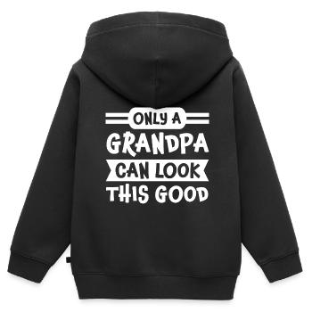 Großvater Großvater Großvater Geschenk - Kinder Premium Organic Zip Hoodie - Schwarz - Hinten - AI Model Kid Male (0cm)