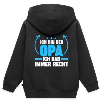 Opa Großvater Großväter Geschenk - Kinder Premium Organic Zip Hoodie - Schwarz - Hinten - AI Model Kid Male (0cm)