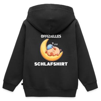 Schlafshirt Schwein Schlafanzug Geschenk - Kinder Premium Organic Zip Hoodie - Schwarz - Hinten - AI Model Kid Male (0cm)