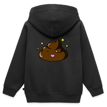 Design of a poop character! - Kids Premium Organic Zip-up Hoodie - black - Back - AI Model Kid Male (0cm)
