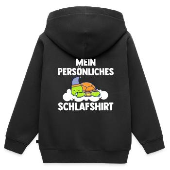 Schlafshirt Schildkröte Schlafanzug Geschenk - Kinder Premium Organic Zip Hoodie - Schwarz - Hinten - AI Model Kid Male (0cm)