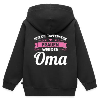 Oma Mutter Tag Omi Geschenk - Kinder Premium Organic Zip Hoodie - Schwarz - Hinten - AI Model Kid Male (0cm)