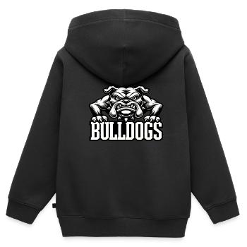 Bulldogs Mascot Back To School Team Spirit - Kids Premium Organic Zip-up Hoodie - black - Back - AI Model Kid Male (0cm)