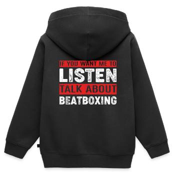 Beatbox - Kinder Premium Organic Zip Hoodie - Schwarz - Hinten - AI Model Kid Male (0cm)