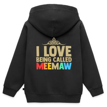 Omi Omi Familie Geschenk - Kinder Premium Organic Zip Hoodie - Schwarz - Hinten - AI Model Kid Male (0cm)