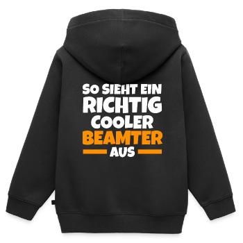 Beamter Beamte Staatsdiener Geschenk - Kinder Premium Organic Zip Hoodie - Schwarz - Hinten - AI Model Kid Male (0cm)