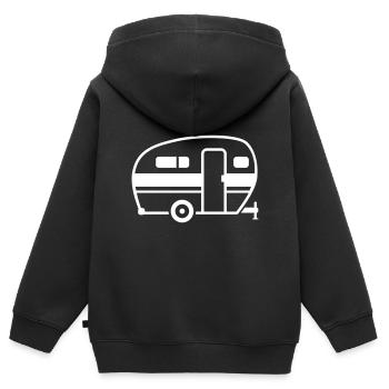 Wohnwagen - Kinder Premium Organic Zip Hoodie - Schwarz - Hinten - AI Model Kid Male (0cm)