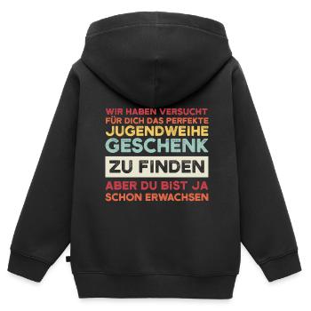 Jugendweihe Jugend Jugendfeier Geschenk - Kinder Premium Organic Zip Hoodie - Schwarz - Hinten - AI Model Kid Male (0cm)