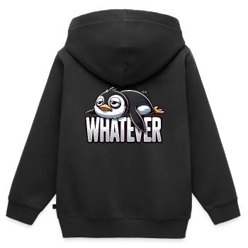 Pingouin fatigué : pas envie de se détendre - Sweat Premium à capuche zippé enfant bio - noir - Dos - AI Model Kid Male (0cm)