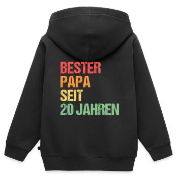 Papa 20 Jahre Vater Geschenk - Kinder Premium Organic Zip Hoodie - Schwarz - Hinten - AI Model Kid Male (0cm)