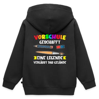 Vorschule Gaming Vorschulkind Geschenk - Kinder Premium Organic Zip Hoodie - Schwarz - Hinten - AI Model Kid Male (0cm)