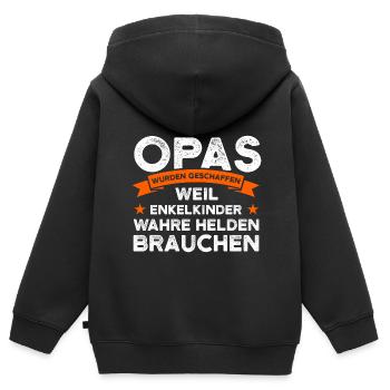 Opa Großvater Großväter Geschenk - Kinder Premium Organic Zip Hoodie - Schwarz - Hinten - AI Model Kid Male (0cm)