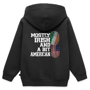 Irland Irisch Irische Wurzeln Geschenk - Kinder Premium Organic Zip Hoodie - Schwarz - Hinten - AI Model Kid Male (0cm)