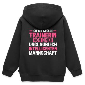 Trainerin Sport Trainieren Geschenk - Kinder Premium Organic Zip Hoodie - Schwarz - Hinten - AI Model Kid Male (0cm)