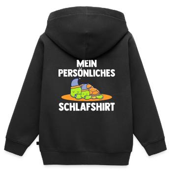 Schlafshirt Schildkröte Schlafanzug Geschenk - Kinder Premium Organic Zip Hoodie - Schwarz - Hinten - AI Model Kid Male (0cm)