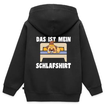 Schlafanzug Mops Pyjama Geschenk - Kinder Premium Organic Zip Hoodie - Schwarz - Hinten - AI Model Kid Male (0cm)