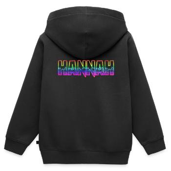 hannah rs regenbogen - Kinder Premium Organic Zip Hoodie - Schwarz - Hinten - AI Model Kid Male (0cm)