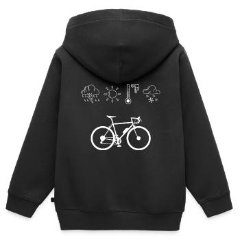 Fahrrad Wetter Jahreszeit - Kinder Premium Organic Zip Hoodie - Schwarz - Hinten - AI Model Kid Male (0cm)
