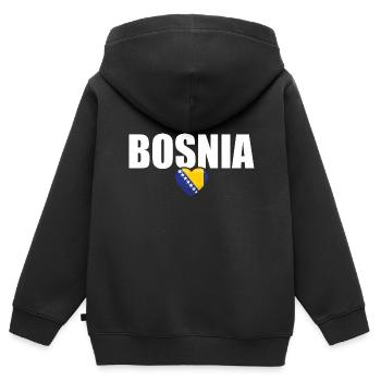 Bosnien Herzegowina Stolz Balkan Bosnische Flagge - Kinder Premium Organic Zip Hoodie - Schwarz - Hinten - AI Model Kid Male (0cm)