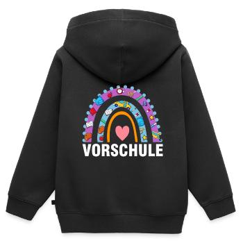 Vorschule Regenbogen Vorschüler Geschenk - Kinder Premium Organic Zip Hoodie - Schwarz - Hinten - AI Model Kid Male (0cm)